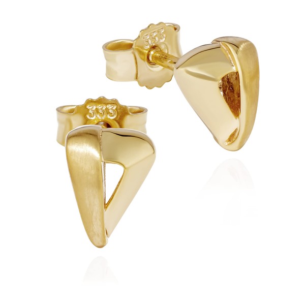 NKlaus Pair of Triangular Stud Earrings 333 Yellow Gold 8