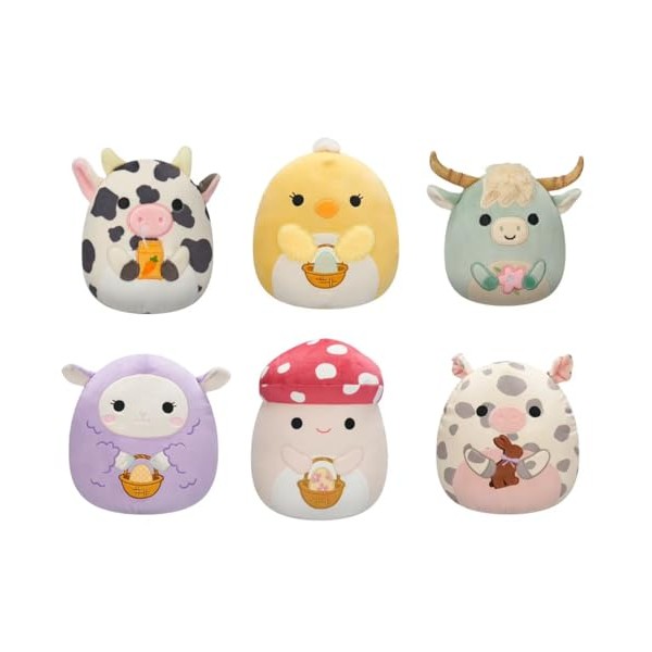 Squishmallows 2025 Easter A Squad Highland Cow, Pig, Chick, Cow,
