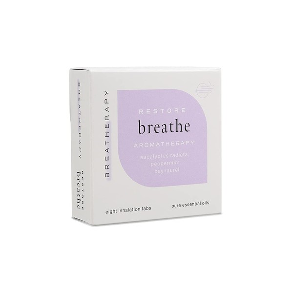 Breatherapy Pure Essential Oil Aromatherapy Inhalation Tabs, 8-Pack (Breathe)