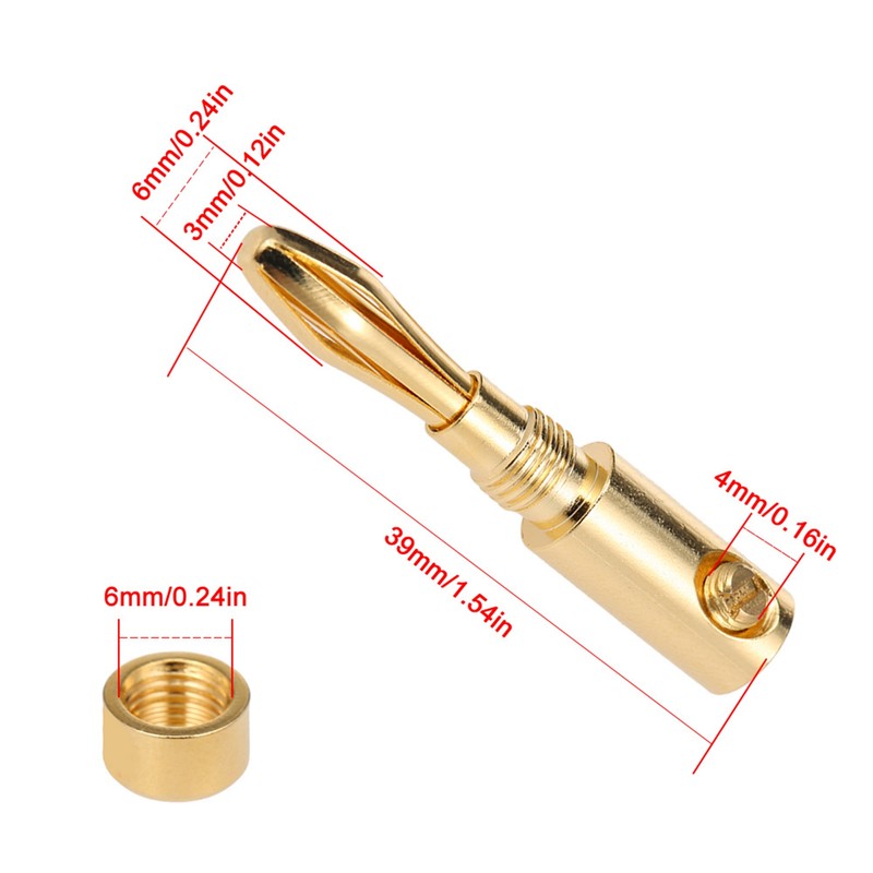 Banana Plug Connector Corrosion-Resistant Banana Connector for Audio Video Amplifier