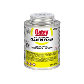 Oatey 30782 Clear Cleaner, For ABS, PVC and CPVC Pipe and Fittings, 8 oz.