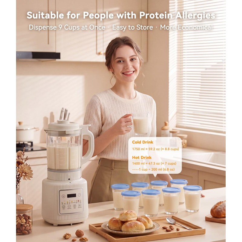 Encyclpo Nut Milk Maker Machine, 59.18 oz Automatic Nut Milk