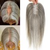 Uaismewow Hair Toppers for Women Light Grey Remy Hair Toppers