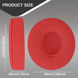 Replacement Ear Pads for Beats Solo 2 & Solo 3 Wired & Wireless Headphones, Ear Cushions, Ear Cups Cover Repair Parts-Red