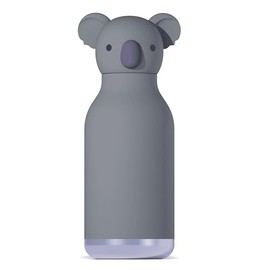 asobu Bestie Insulated Stainless Steel Water Bottle with Soft Removable Animal Head for Kids Teens with Flexible Reusable Straw (Coala)