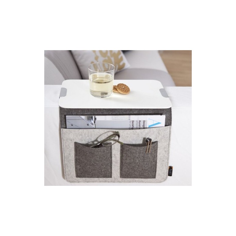 Butler Sofa Carry 4 pockets with Shelf and Light Grey