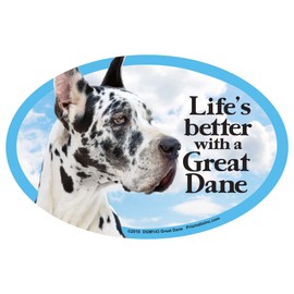 Prismatix Decal Dog Pet Magnets, Great Dane - Life's Better with a Great Dane - Strong Durable Car or Fridge Magnet Decal with Bright Colors, Great Gift for Dog Mom or Dad, 6 x 4 inches
