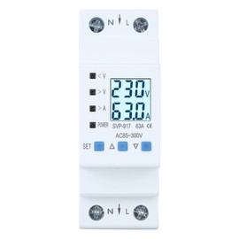 Voltage Protector Single Phase Auto Recovery Protective Device with Voltage Current Power Display(63A )