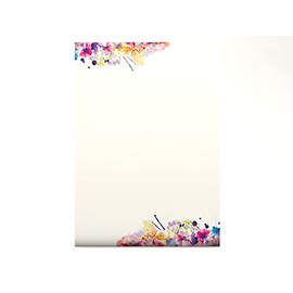 Floral Watercolour Paper of Colourful flowers – design paper 50 sheets