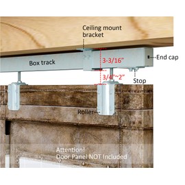 DIYHD 6FT Raw Material Galvanized Box Track Ceiling Mount Sliding Barn Door Hardware for Exterior Barn Door