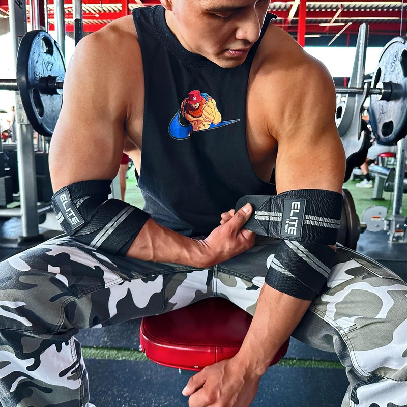 Coderas para gimnasio y levantamiento de pesas, vendas de codo