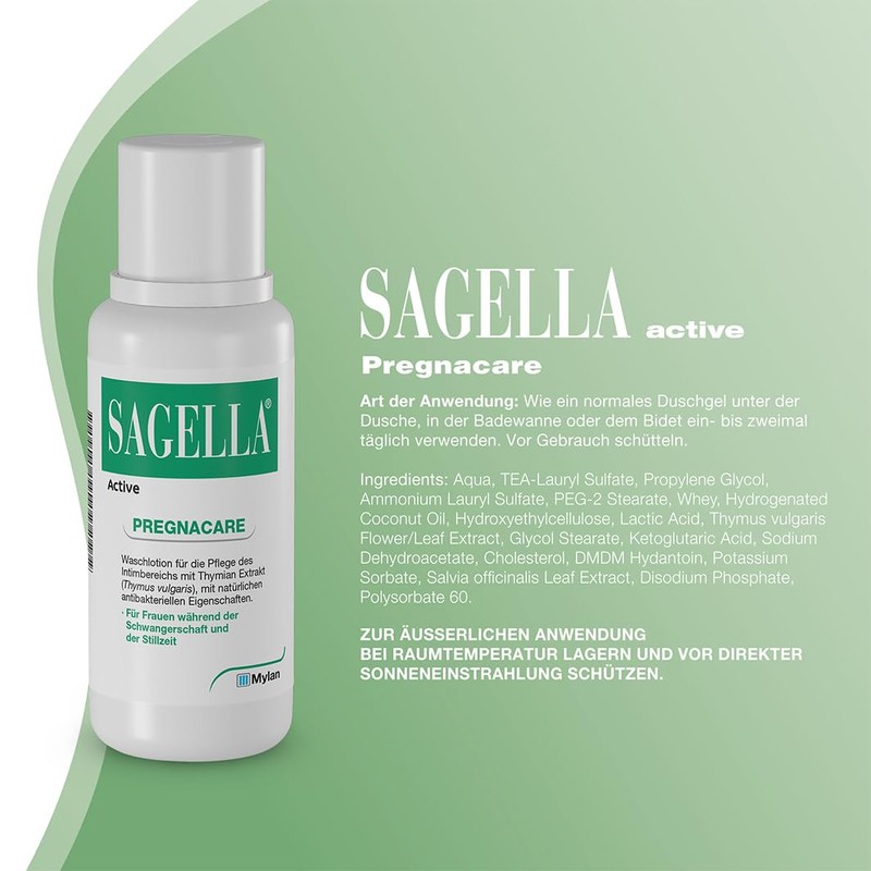 SAGELLA Active - PREGNACARE : Seifenfreie Intimwaschlotion für Frauen während