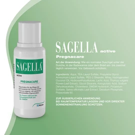 SAGELLA Active - PREGNACARE : Seifenfreie Intimwaschlotion für Frauen während und nach der Schwangerschaft, 250 ml