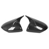 1 Pair Rearview Mirror Cap Carbon Fiber Horn Style Protective