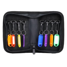 Portable Zippered Key Organizer, Fireproof Key Case with 8 Key Hooks and Tags,Waterproof Key Binder,Portable Key Storage for Estate Sales Hotel Executives and Car Service
