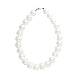 Tabanzhe Round Imitation Pearl Choker Necklace White Wedding Pearl Necklace for Women Brides Vintage Faux Pearl Necklace Custome Accessories