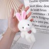Galepromot Brown Bear Pink Heart Plush Stuffed Keychain For Backpack,