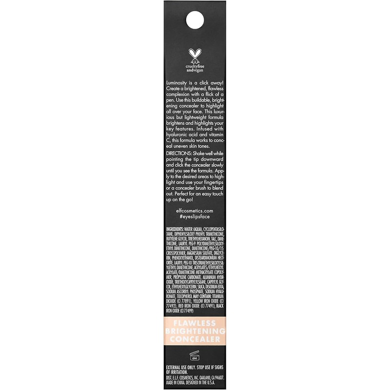 e.l.f. Flawless Brightening Concealer, Illuminating & Highlighting Face Makeup, Conceals