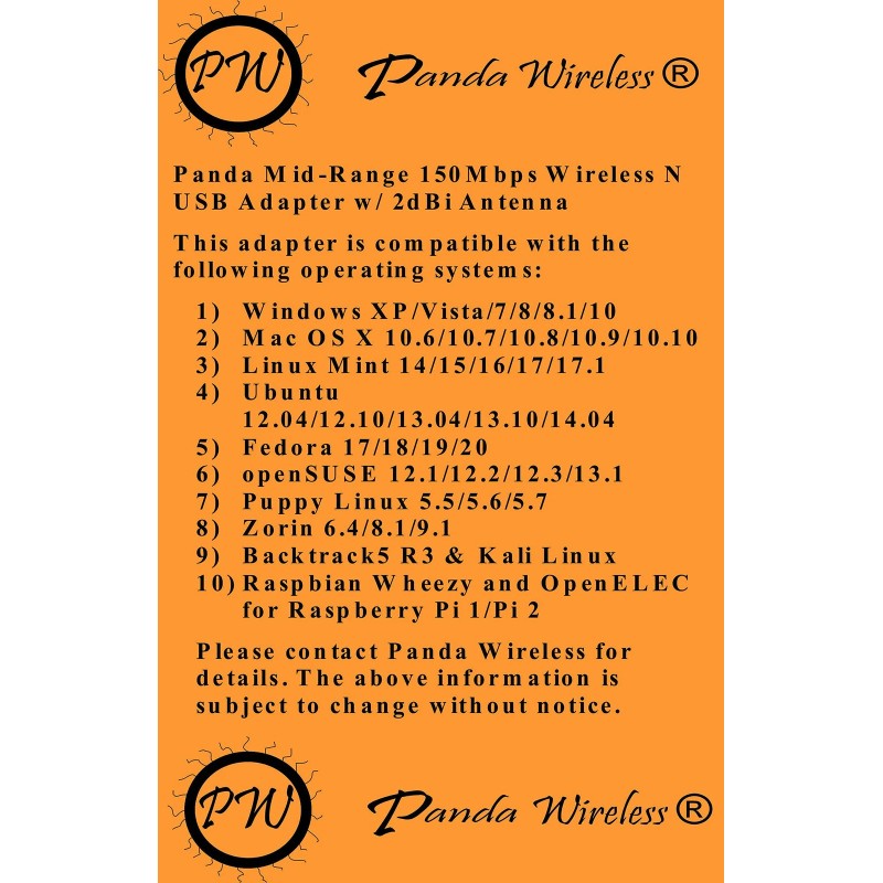 Panda Mid Range 150Mbps Wireless N USB Adapter w/ 2dBi