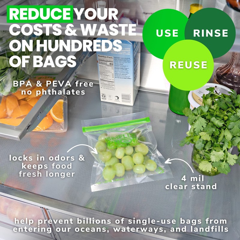 Smelly Proof 10 x Expandable Stand & Fill REUSABLE Storage