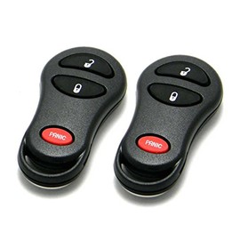 Pair of OEM Electronic 3-Button Key Fob Remotes Compatible with Chrysler Dodge Plymouth (FCC ID: GQ43VT13T, P/N: 04686481)