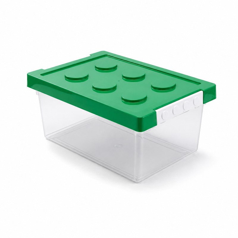 Building Blocks Storage Box for Kids - Transparent Stackable Organizer