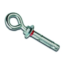 DOJA Industrial Extension Anchor Eye Bolt M6-8 Pack 5 Wall Expansion Screw Ceiling Hook Heavy Duty Anchor Eyelet Screw Attachment Eye Screw Bolt Heavy Duty Dowel