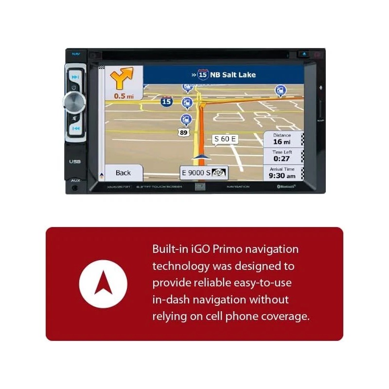 Dual XNAV267BT 6.2" LED Backlit Double DIN Car Stereo w/Navigation