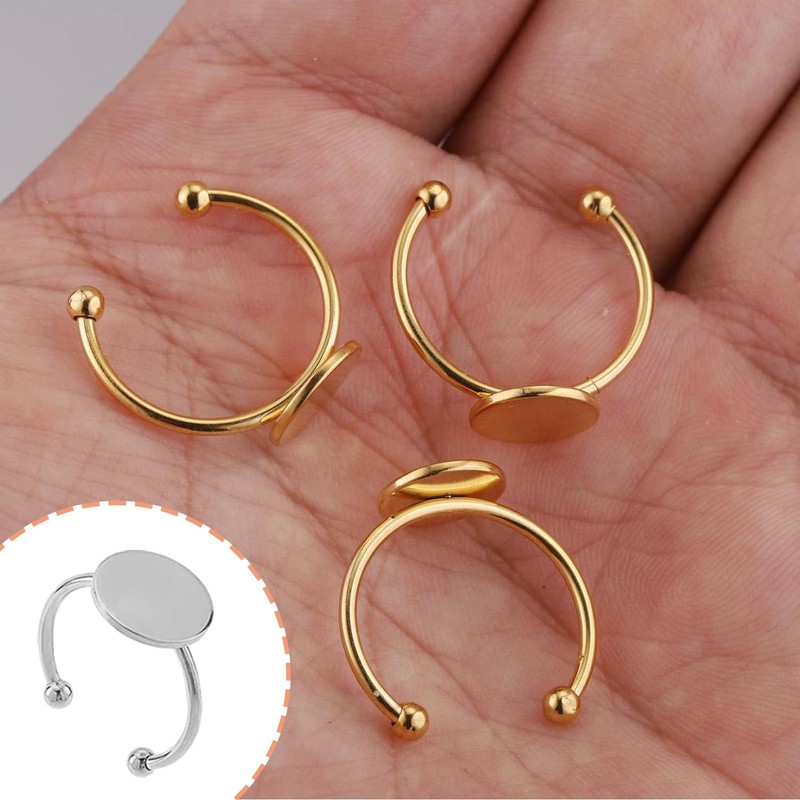 30 Pcs Blank Rings - MaehSab Stainless Steel Adjustable Pad