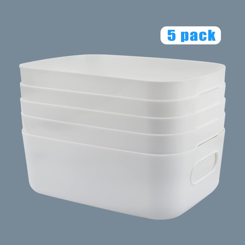 Lre Co. Pack of 5 Small Plastic Baskets, Storage Box,