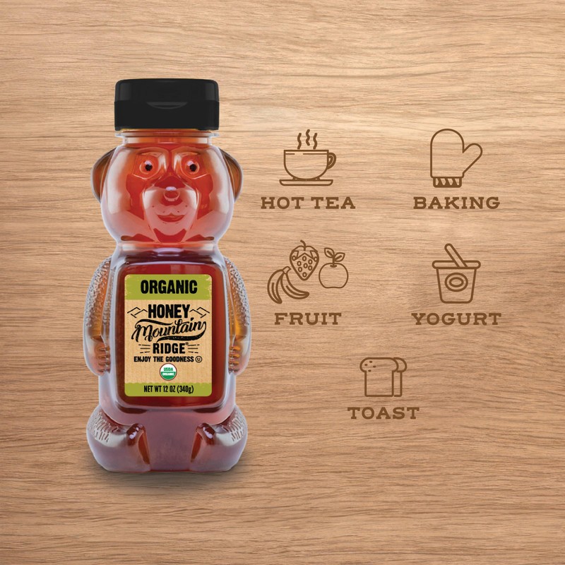 Mountain Ridge Organic Honey Bear (12oz Pack of 1)