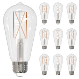 Bulbrite Item 776767, Filament LED Light Bulb, 8.5 Watt, ST18, 2700k, Fully Compatible Dimming, Long Life LEDs for Lasting Vintage Appeal, (Pack of 10)