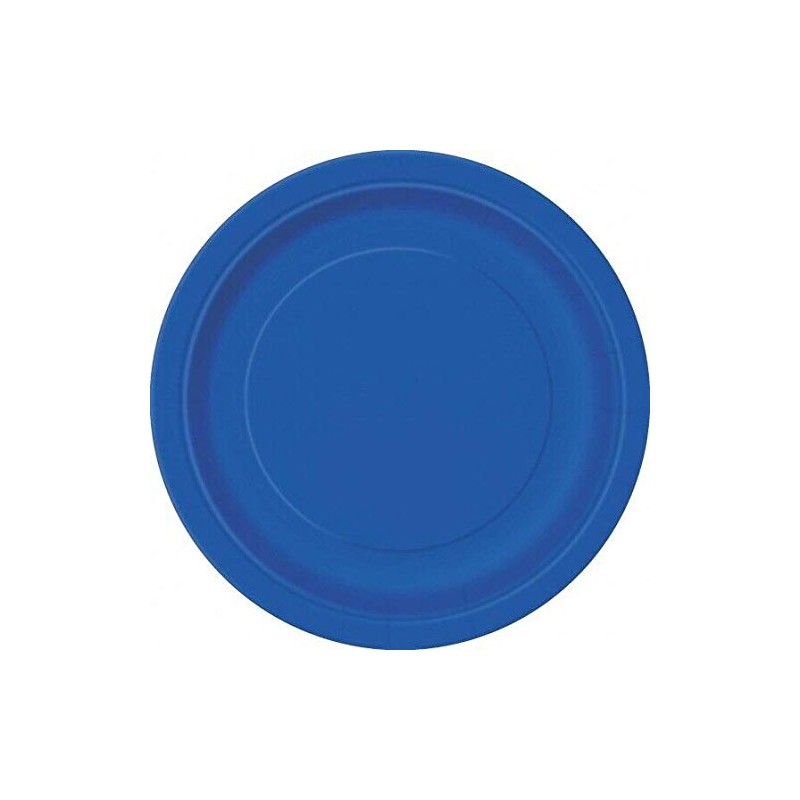 Luxurious Royal Blue Solid Round Dinner Plates - Dazzling 9"