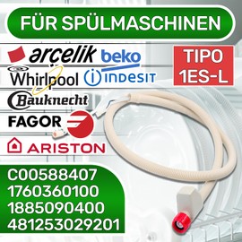 Aquastop Hose Dishwasher Type 1ES-L Length 2.19 m Valve Diameter 3/4 Water Stop Inlet Hose 1885090400 1760360100 for Beko 481253029201 for Whirlpool C00588407 for Indesit - Made in EU ONIX TECH