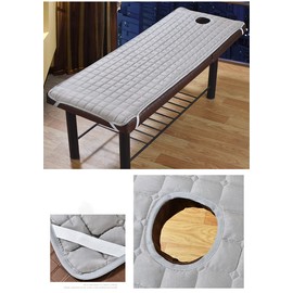 zalati Bed Covers Sheet with Face Breath Hole Polyester Elastic Rubber Cushion for Beauty Massage SPA Treatment 190X70cm - Grey