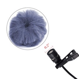 Lavalier Wind Muff 2 Pack Lapel Microphone Wind Muff 0.2/0.4 Inch Furry Lav Windscreen Windproof Wind Screen (0.2inch, Gray)