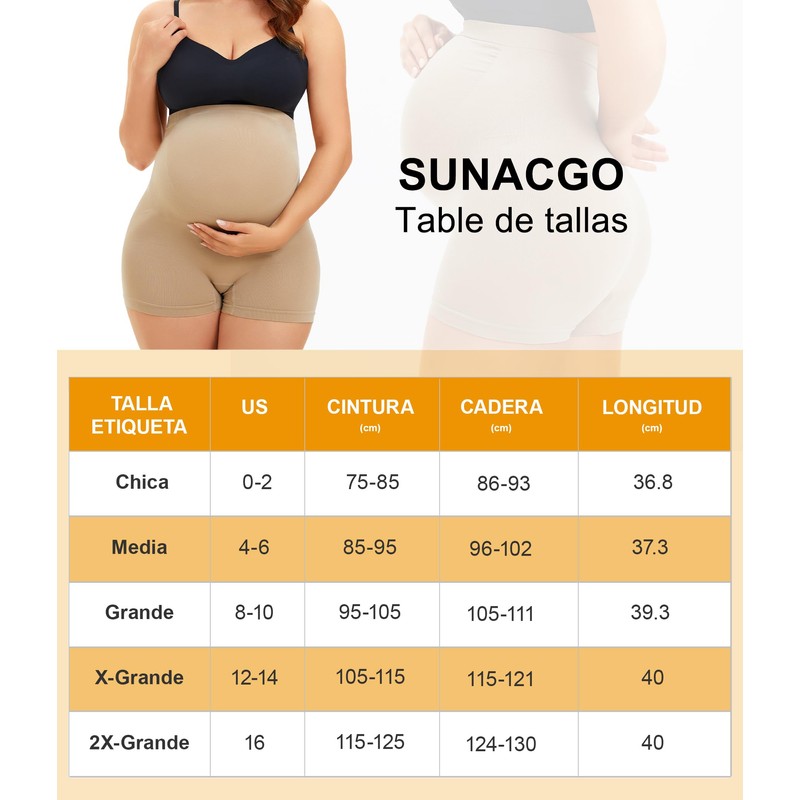SUNACGO - Pantalones Cortos de Maternidad para Mujer Elástico y