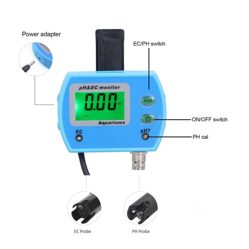 PH‑9853 PH EC Meter Tester Portable Water Quality Analyzer for