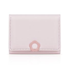 Energather Small Wallet for Women, Ladies Cute PU Wallets, Portable Credit Card Holder Coin Purse with Multiple Card Slots (Pink)