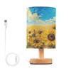 YETTASBIN Sunflower Bedside Table Lamp, Small LED Desk Light USB
