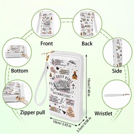 Ialtsidws Bible Verse Wallet With Zipper, My Daily Bible Credit Card Holder Wallets For Women