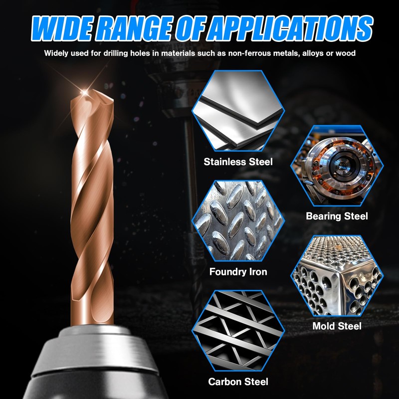 Solid Carbide 3/16" Drill Bits, Tungsten Carbide Drill Bit Set