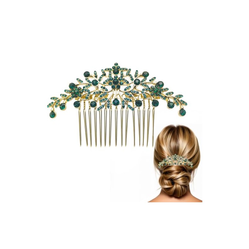 Set de 3 peinetas para cabello de mujer con cristales