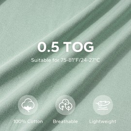 LILBESTIE Baby Summer Sleeping Bag, 100% Cotton, 0.5 Tog, 0-18 Months, Green and leaves