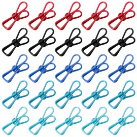 Rustark 50pcs Multi-purpose Windproof Clothespin Wire Clips Clothes Pins for Clothesline Utility, Picture, Notes, Decoration, Poster - 5 Colors