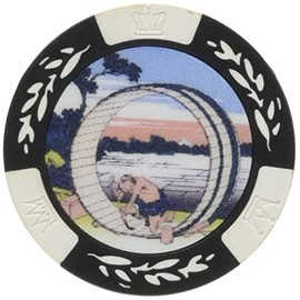 Casino Chip Marker Ukiyo-e A White MK0137