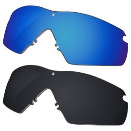 Galvanic Replacement Lenses for Oakley Si M Frame 2.0 | Si M Frame 3.0 Sunglasses - Ice + Black Polarized - Combo Pack