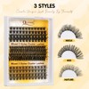 QUEWEL Lash-Cluster Kit 176Pcs D Curl Mixed 3 Styles Eyelashes-Individual