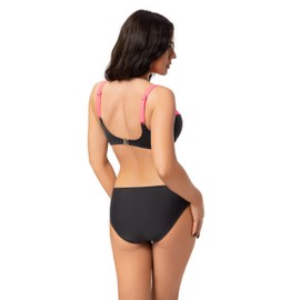 Selente My Secret Women's Attractive Bikini with Underwired Top in Large Sizes (Made in EU), Grey/pink