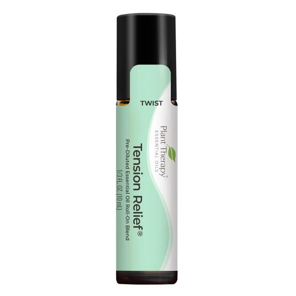 Plant Therapy Tension Relief Essential Oil Blend Pre-Diluted Roll-On 10 mL (1/3 oz) 100% Pure, Therapeutic Grade Essential Oils Diluted in Fractionated Coconut Oil